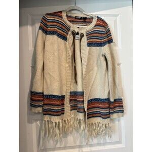 WRANGLER RETRO Aztec Western Shawl Throw Sweater Women's S Small Striped Tribal